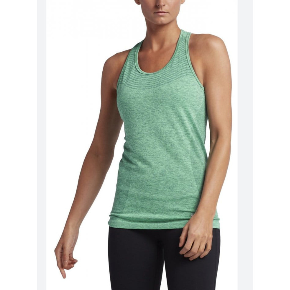 Nike Dri Fit Knit Tank Top Womens XS Extra Small Green Running Racerback Stretch